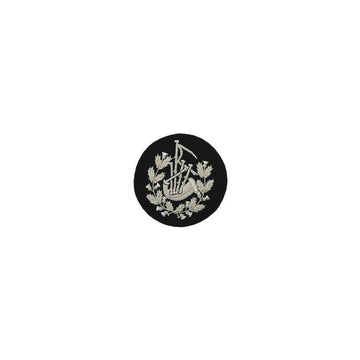 imperial-highland-supplies-pipe-major-badge-silver-bullion-on-black